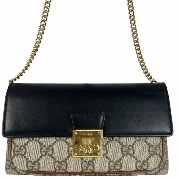 Gucci Padlock GG Supreme Monogram Chain Wallet WOC / Shoulder / Crossbody Bag - Picture 8 of 16